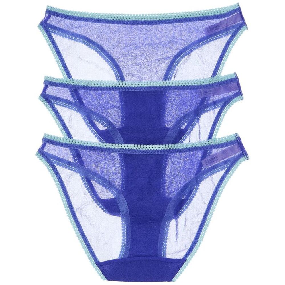 Ongossamer Womens  3Pk Hip Bikini, Blue - Picture 2 of 3